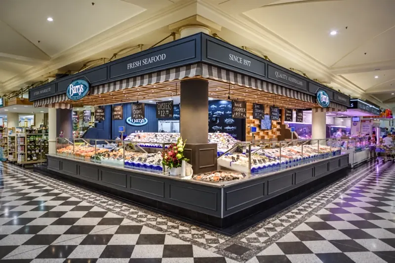 Barry's Fish Market from the walkway on Level 1 at Westfield Penrith